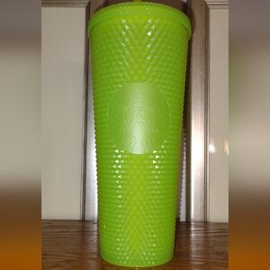 New Starbucks Bright Green Glow In The Dark Textured Tumbler
